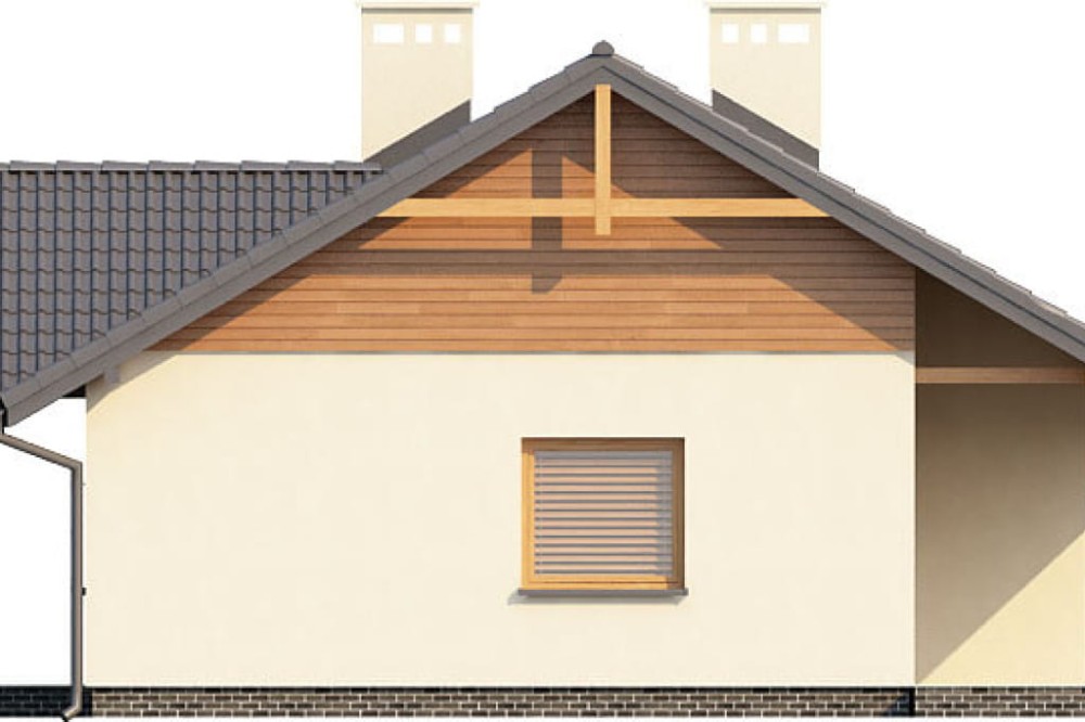 Projekt domu Wiśnicz DM-6292, parterowy, niepodpiwniczony, bez garażu - elewacja prawa