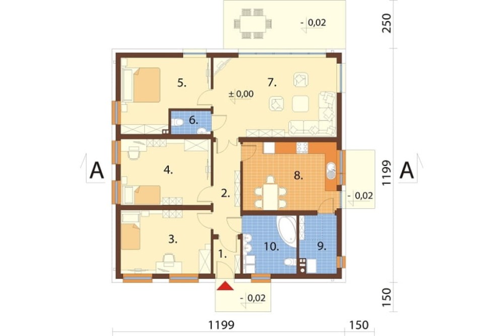 Projekt domu DM-6643 - rzut parteru