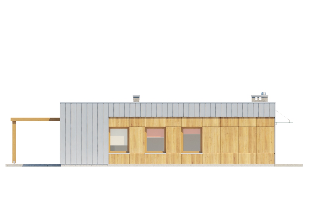 Projekt domu DM-6643 - elewacja boczna