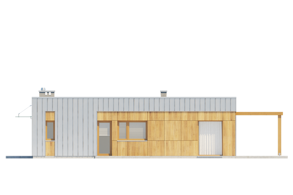 Projekt domu DM-6643 - elewacja boczna
