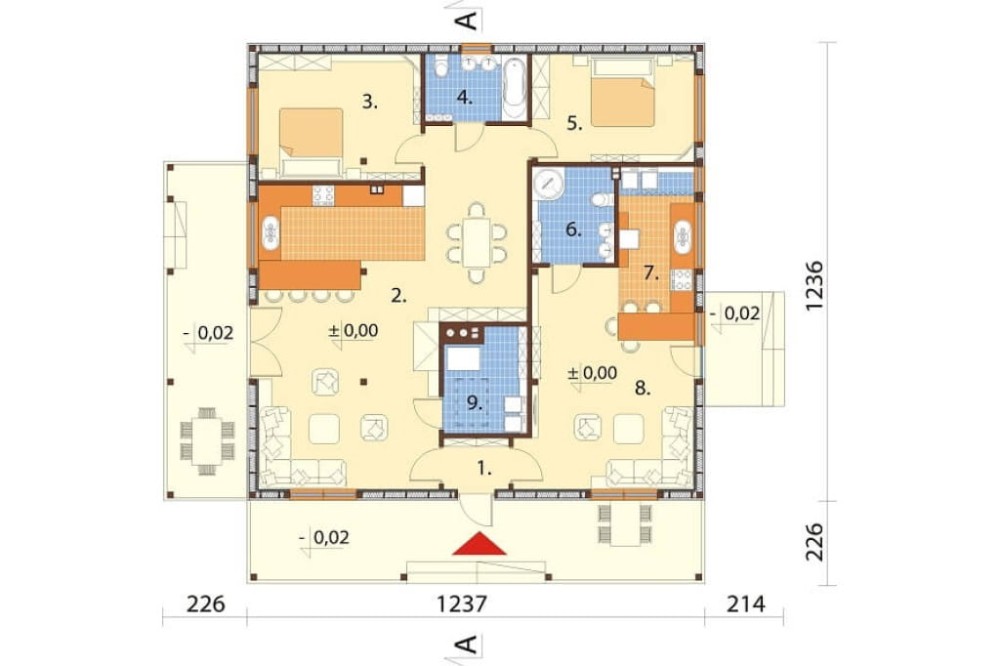 Projekt domu DM-6617 - rzut parteru