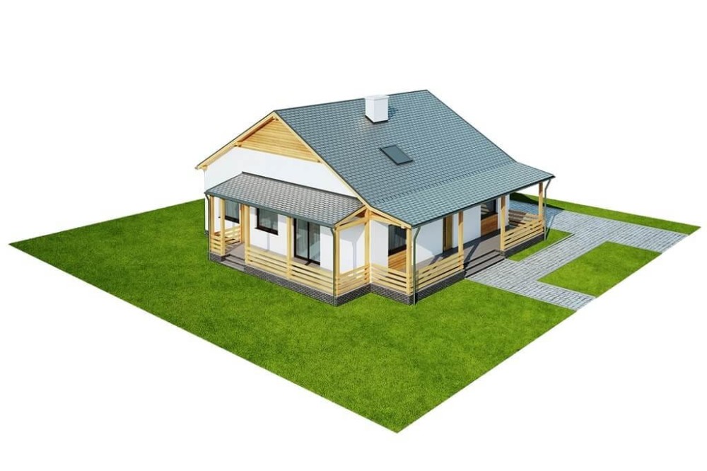 Projekt domu Azalinek DM-6617, parterowy, jednorodzinny dwulokalowy, tradycyjny, bez garażu, bez podpiwniczenia - model