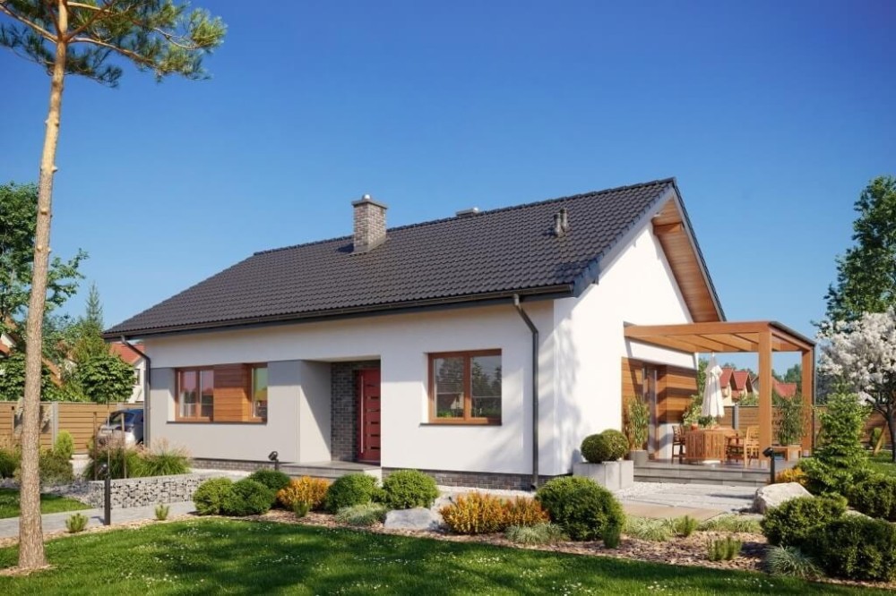 Projekt domu Ligustr 2 L-6637, parterowy, jednorodzinny, bez podpiwniczenia - kolorystyka wersja 4