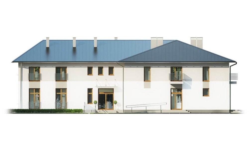 Projekt budynku K-112 - elewacja frontowa