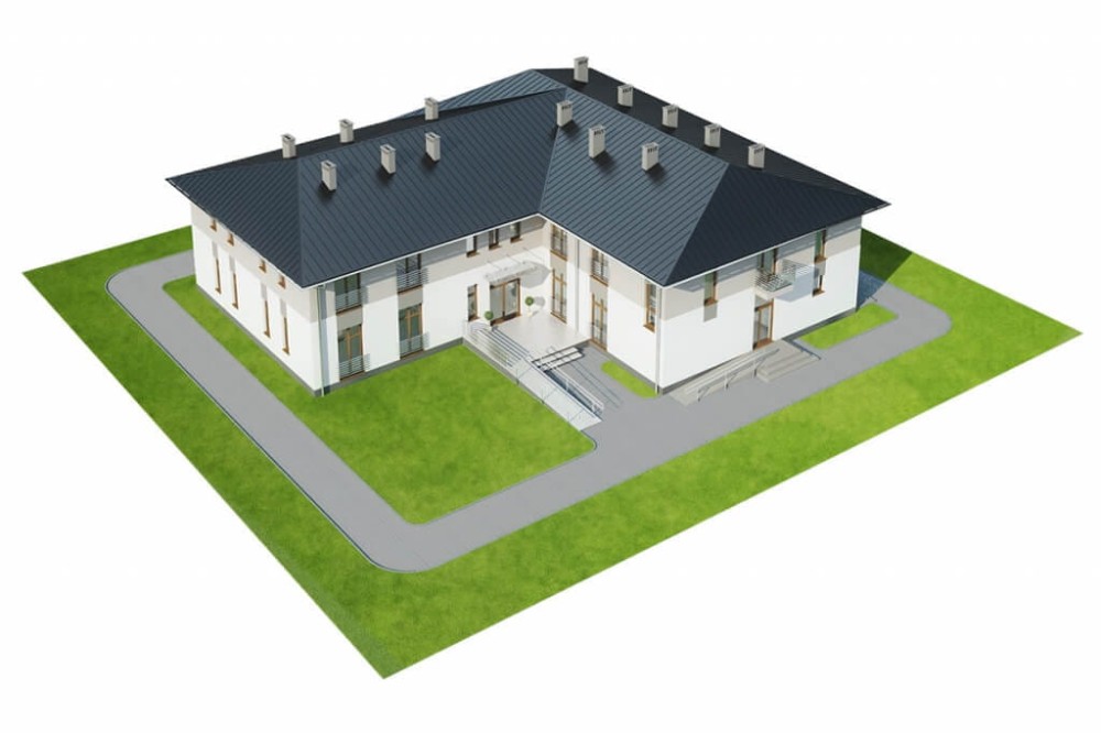 Projekt domu opieki dla osób starszych K-112, piętrowy, niepodpiwniczony - model