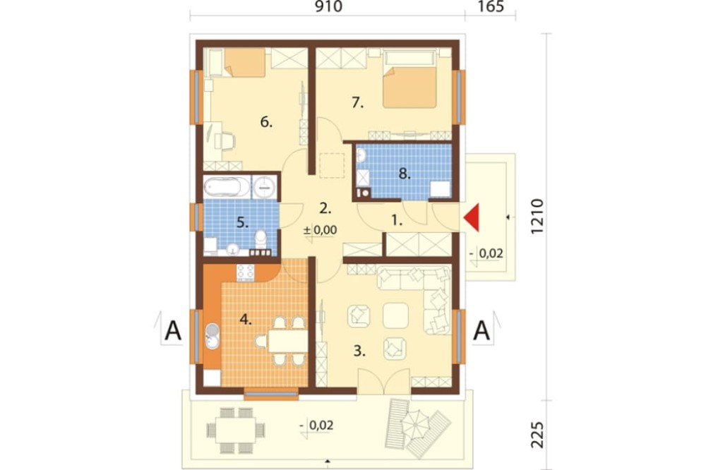 Projekt domu DM-6302 N - rzut parteru