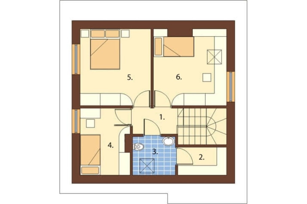 Projekt domu Rajcza DM-6130, parterowy z poddaszem mieszkalnym, bez podpiwniczenia -rzut poddasza