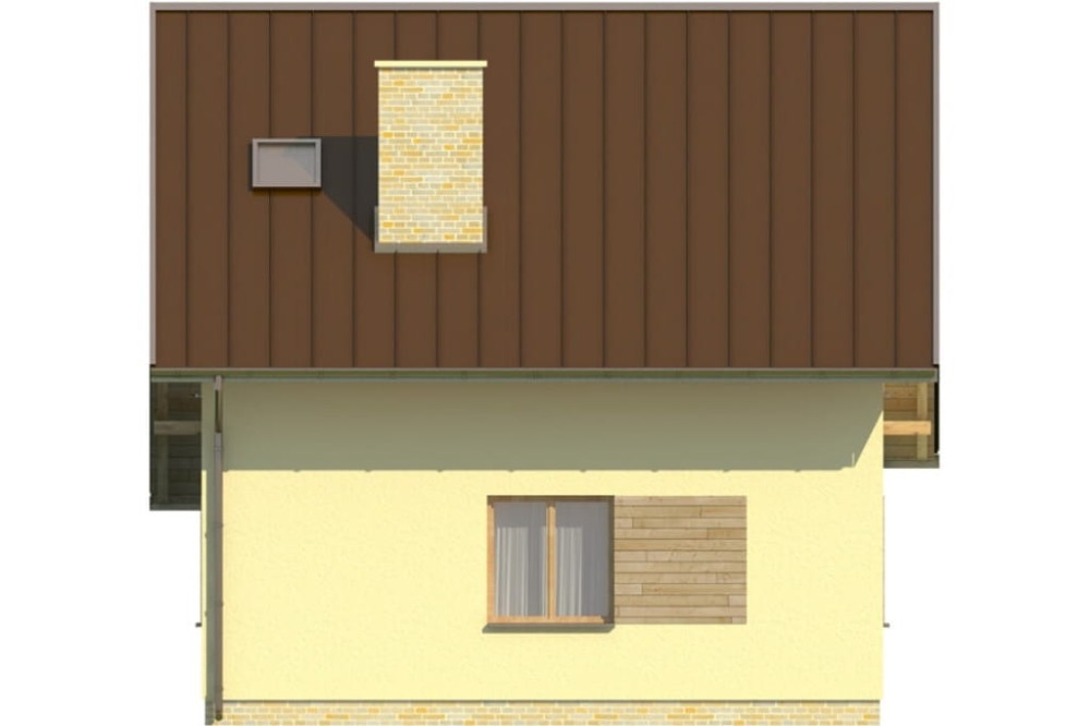 Projekt domu Rajcza DM-6130, parterowy z poddaszem mieszkalnym, bez podpiwniczenia- elewacja lewa
