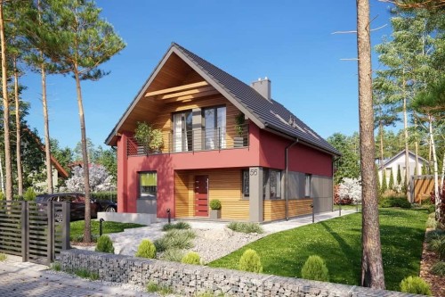 Projekt domu DM-6656  - wykończenie elewacji