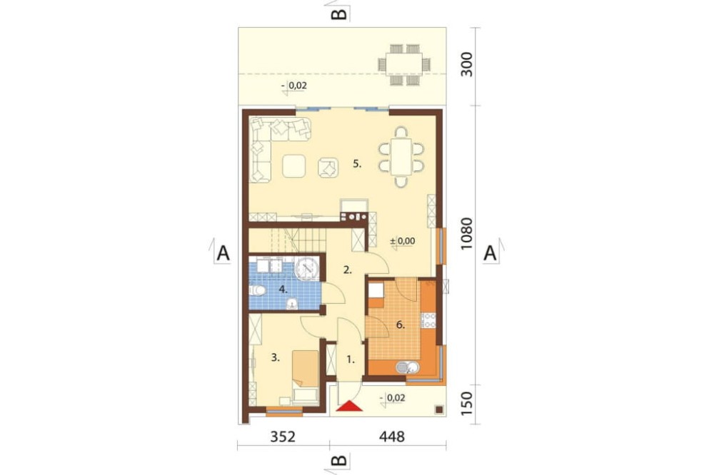 Projekt domu DM-6656  - rzut parteru