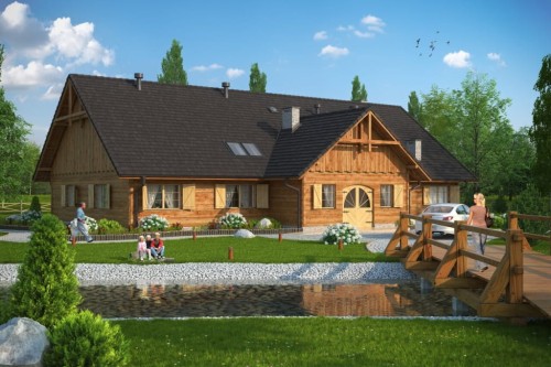 Projekt restauracji K-01, parterowy, niepodpiwniczony - kolorystyka wersja 1