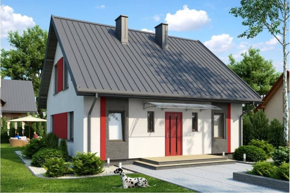 Projekt domu DM-6519  - wykończenie elewacji