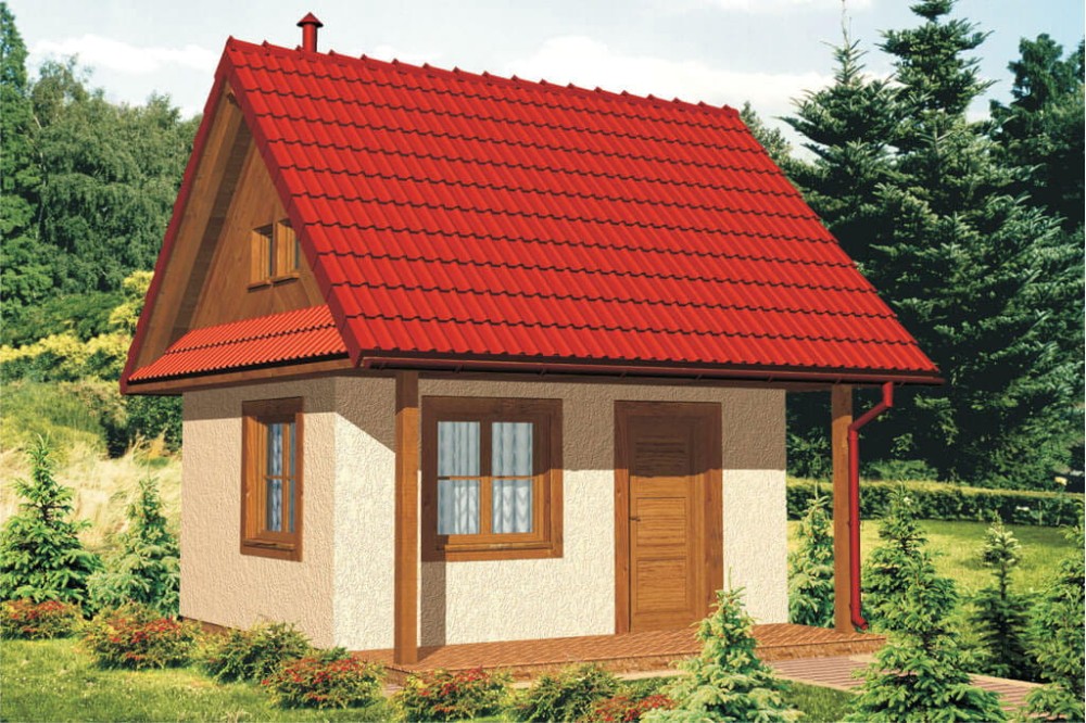 Projekt altany ZG-02, parterowy, niepodpiwniczony - kolorystyka wersja 1