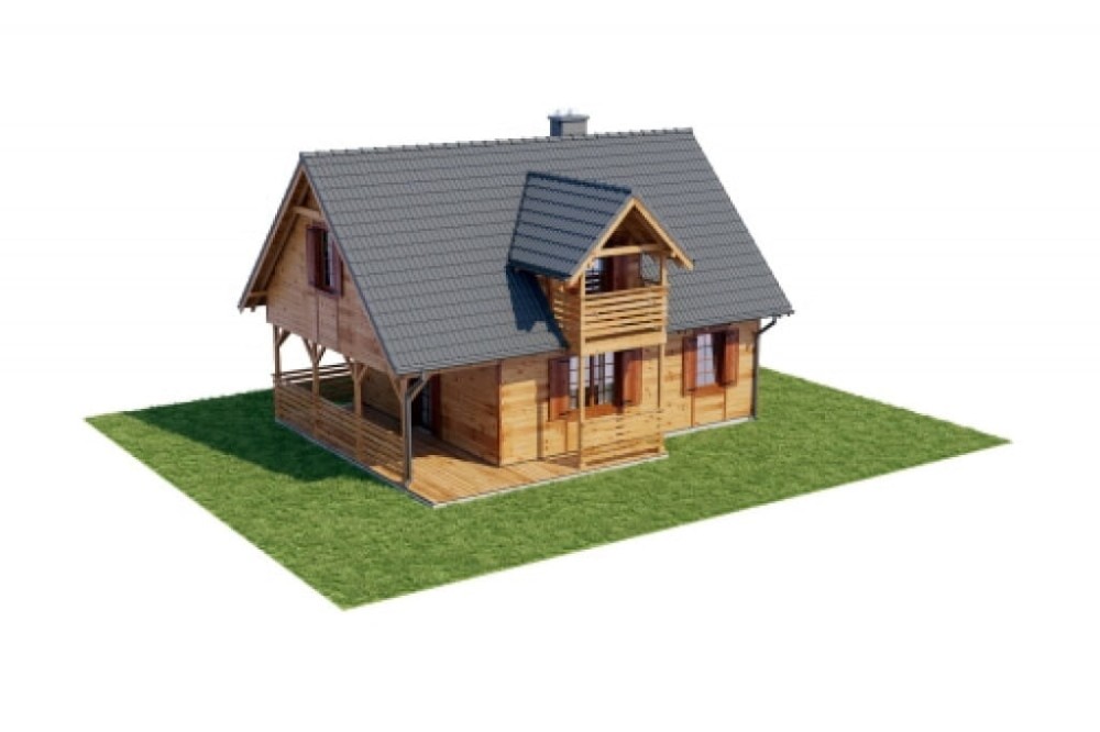 Projekt domu Polanka DM-6152, parterowy z poddaszem mieszkalnym, bez podpiwniczenia - model