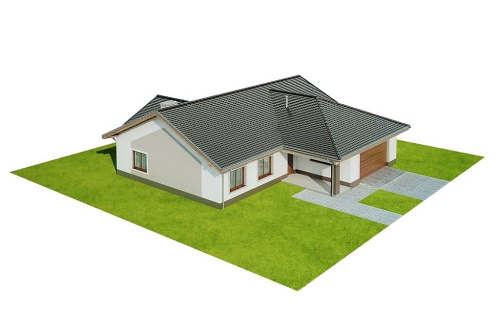 Projekt domu Miluszyk DM-6641, parterowy z garażem dwustanowiskowym -  model