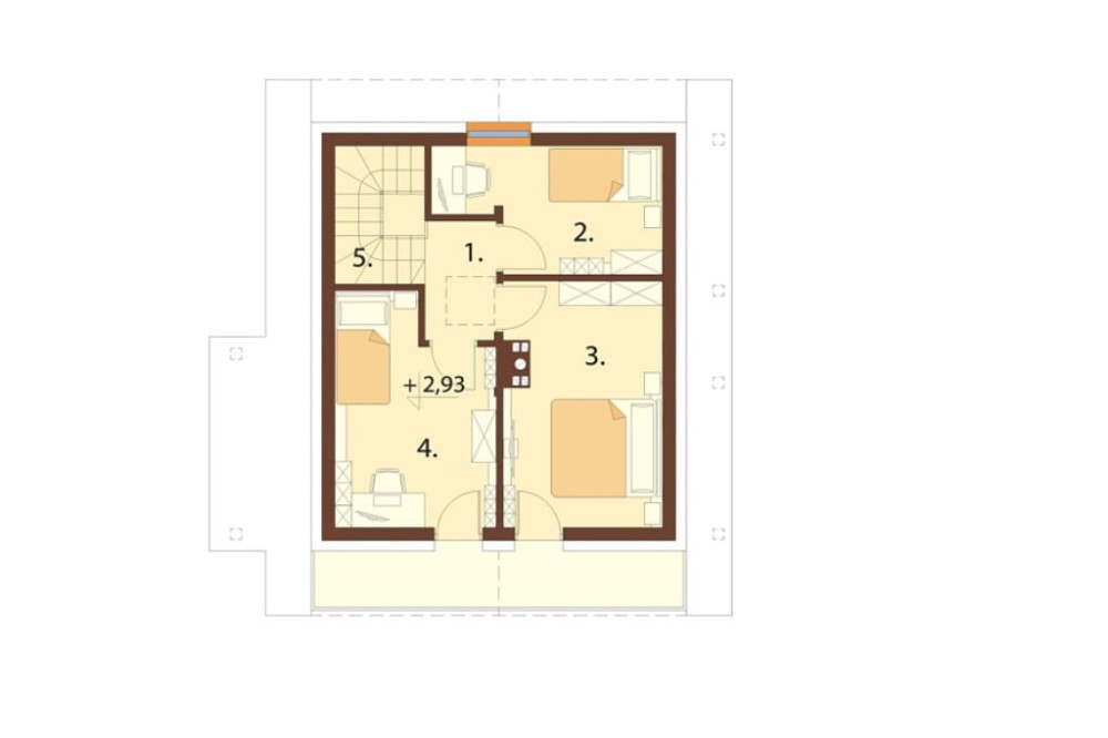 Projekt domu Biforis DM-6700, parterowy z poddaszem użytkowym, niepodpiwniczony i bez garażu - rzut poddasza