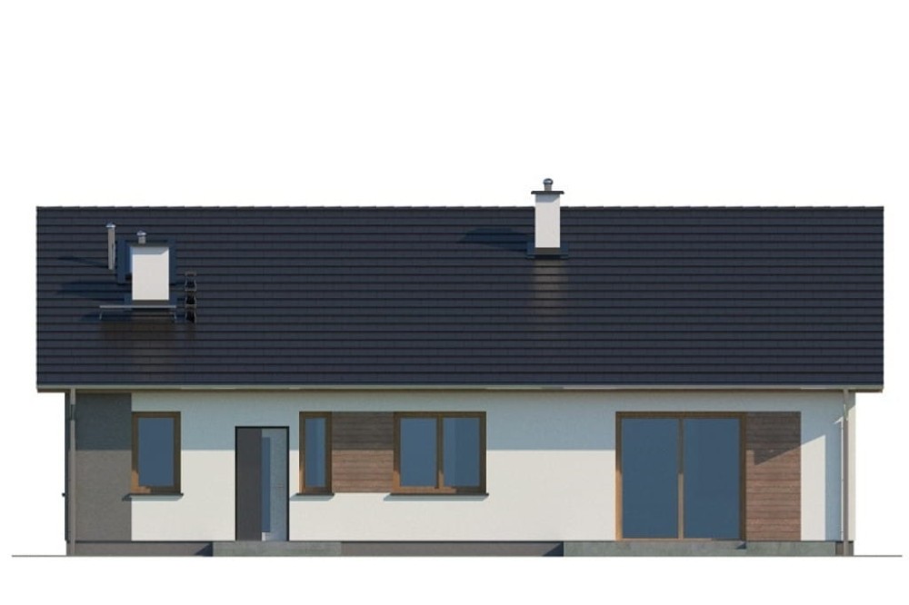 Projekt domu Izelia 2 L-6741, parterowy, niepodpiwniczony, bez garażu - elewacja ogrodowa