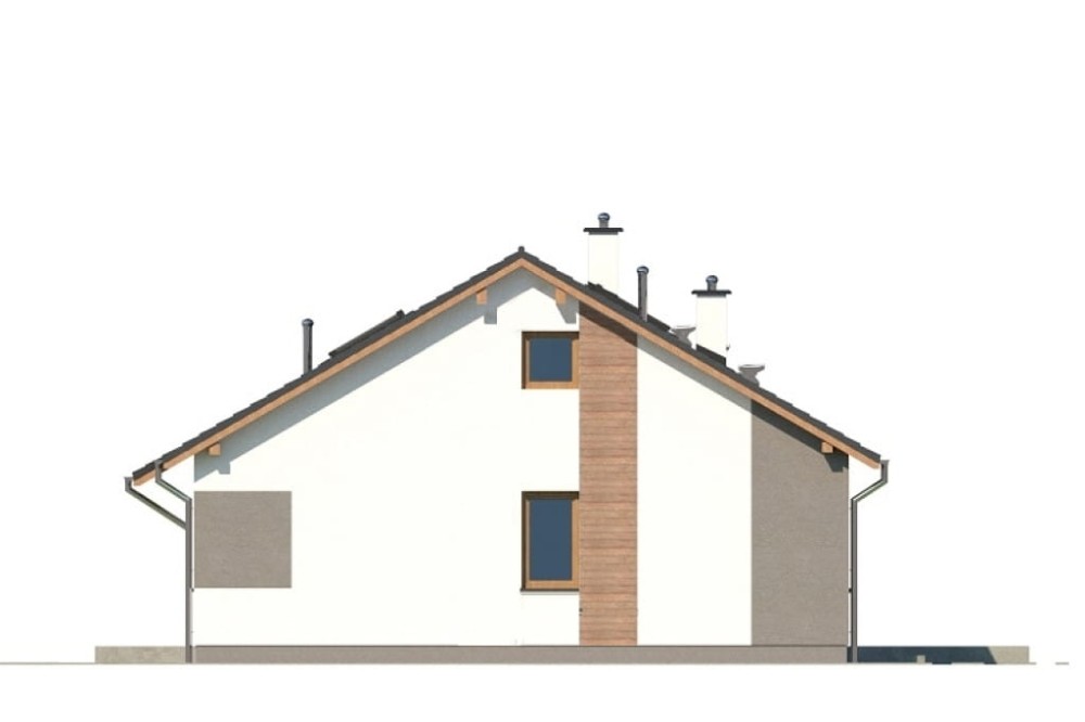 Projekt domu Izelia 2 L-6741, parterowy, niepodpiwniczony, bez garażu - elewacja prawa