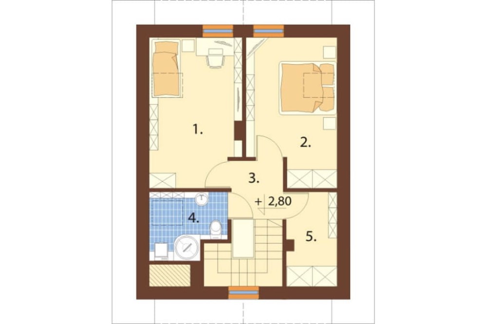 Projekt domu Zalesie N DM-6268 N, parterowy z poddaszem mieszkalnym, bez podpiwniczenia - rzut poddasza