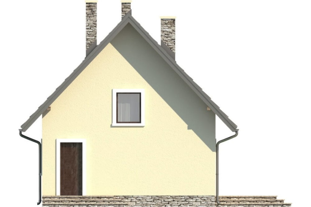 Projekt domu Zalesie N DM-6268 N, parterowy z poddaszem mieszkalnym, bez podpiwniczenia - elewacja lewa