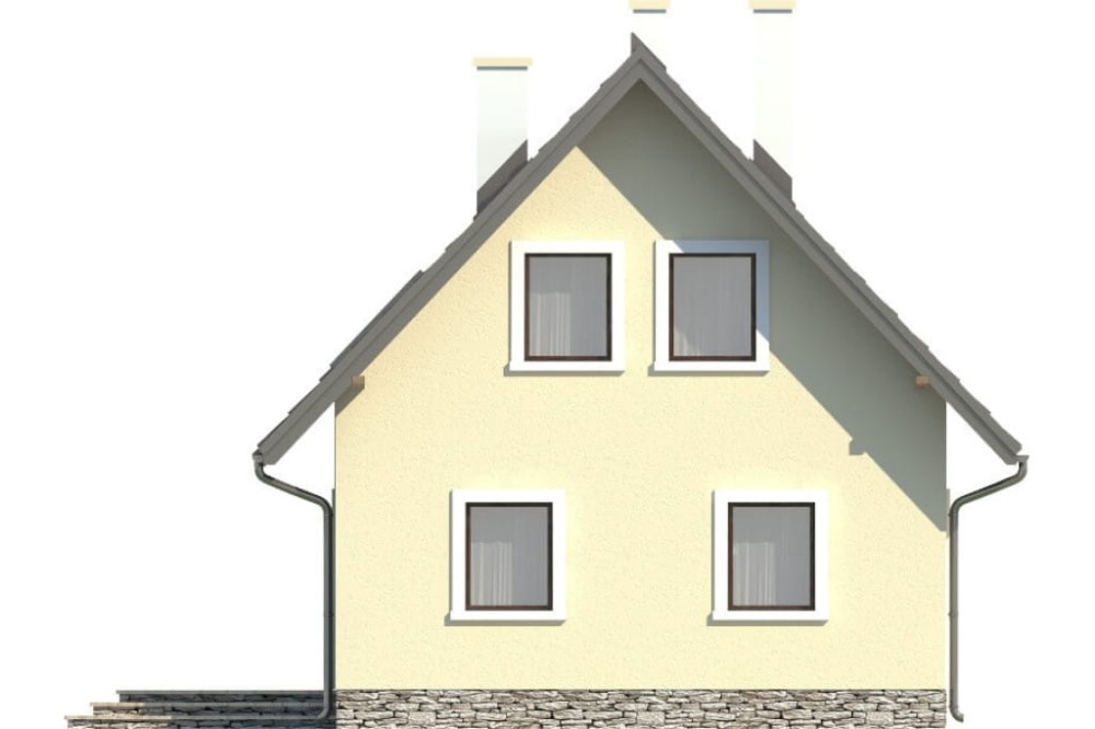 Projekt domu Zalesie N DM-6268 N, parterowy z poddaszem mieszkalnym, bez podpiwniczenia - elewacja prawa