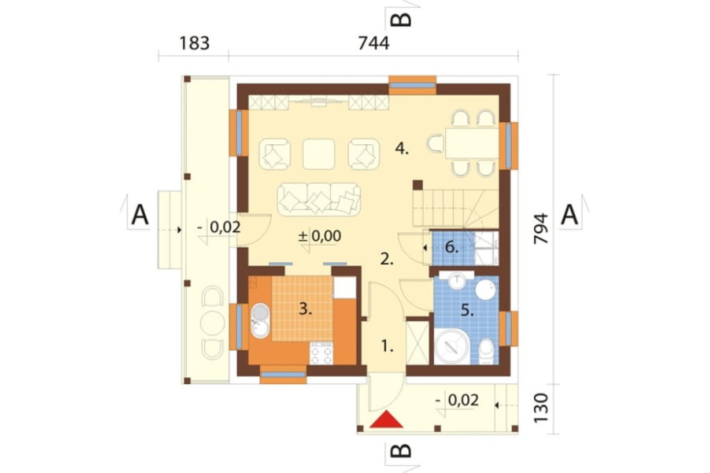 Projekt domu DM-6223 - rzut parteru