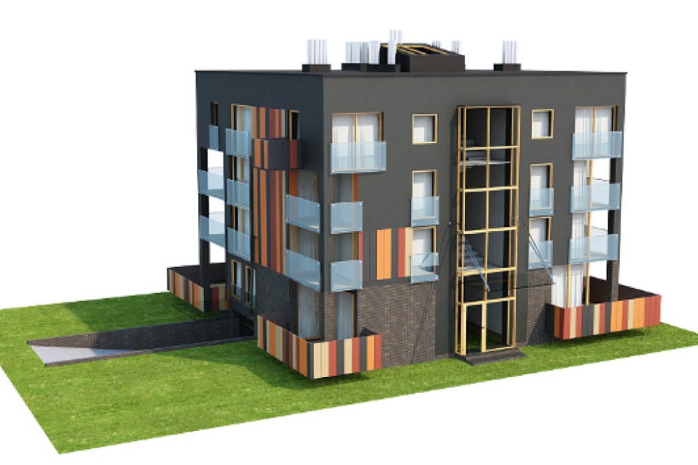 Projekt domu Budynek wielorodzinny DM-6549, piętrowy, z podpiwniczeniem, wielorodzinny, nowoczesny - model