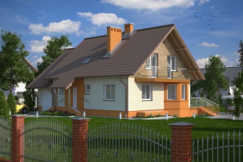 Projekt domu DM-6040 - wykończenie elewacji
