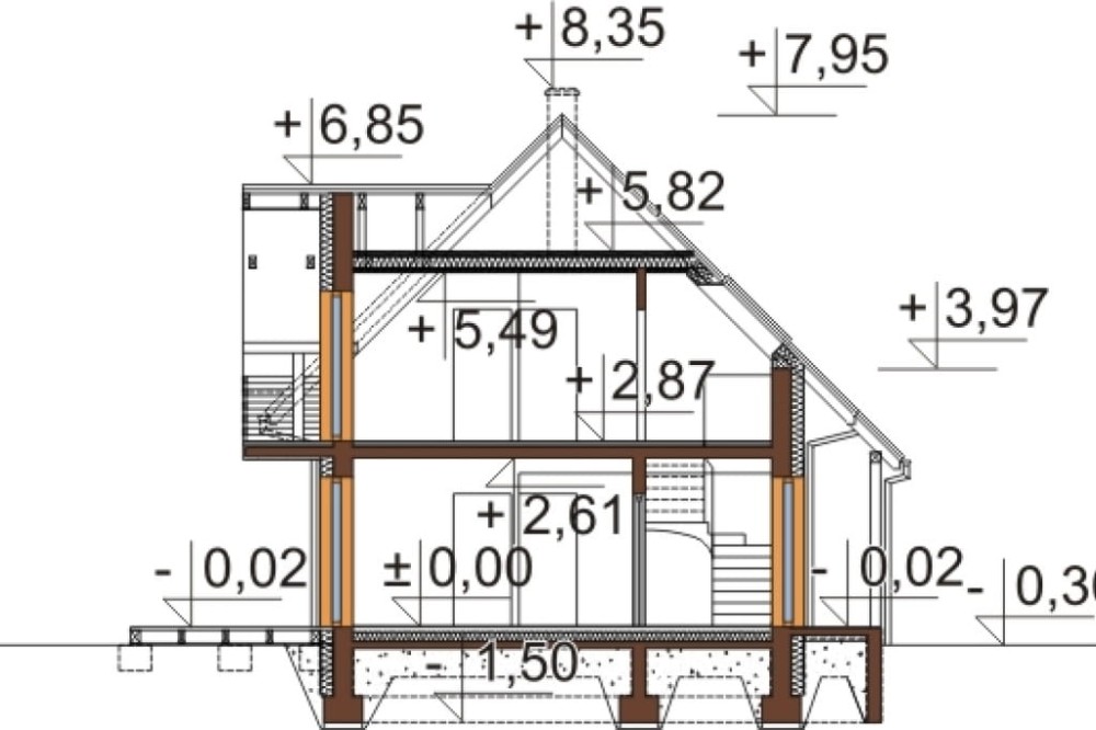 Projekt domu DM-6525 - przekrój