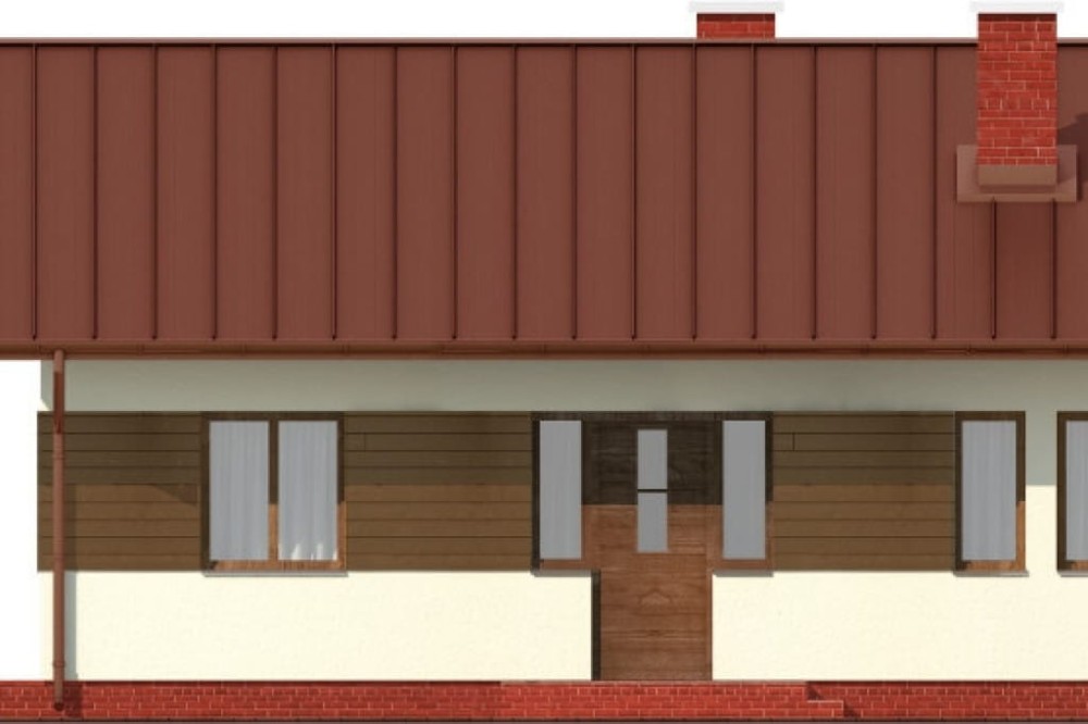 Projekt domu Bzowo N DM-6101 N, parterowy, bez garażu, bez podpiwniczenia - elewacja frontowa