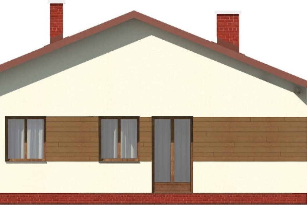 Projekt domu Bzowo N DM-6101 N, parterowy, bez garażu, bez podpiwniczenia - elewacja lewa