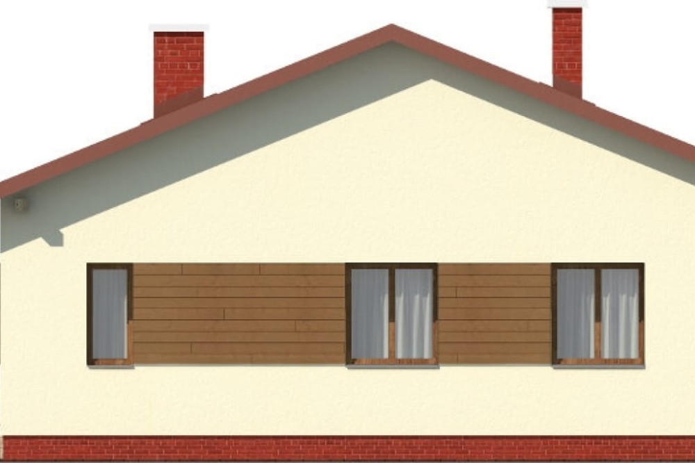 Projekt domu Bzowo N DM-6101 N, parterowy, bez garażu, bez podpiwniczenia - elewacja prawa