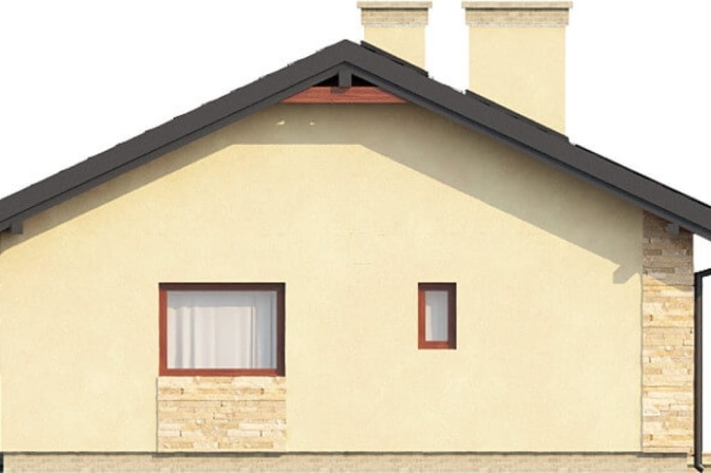 Projekt domu Serock N DM-6306 N, parterowy, bez garażu, bez podpiwniczenia - elewacja lewa