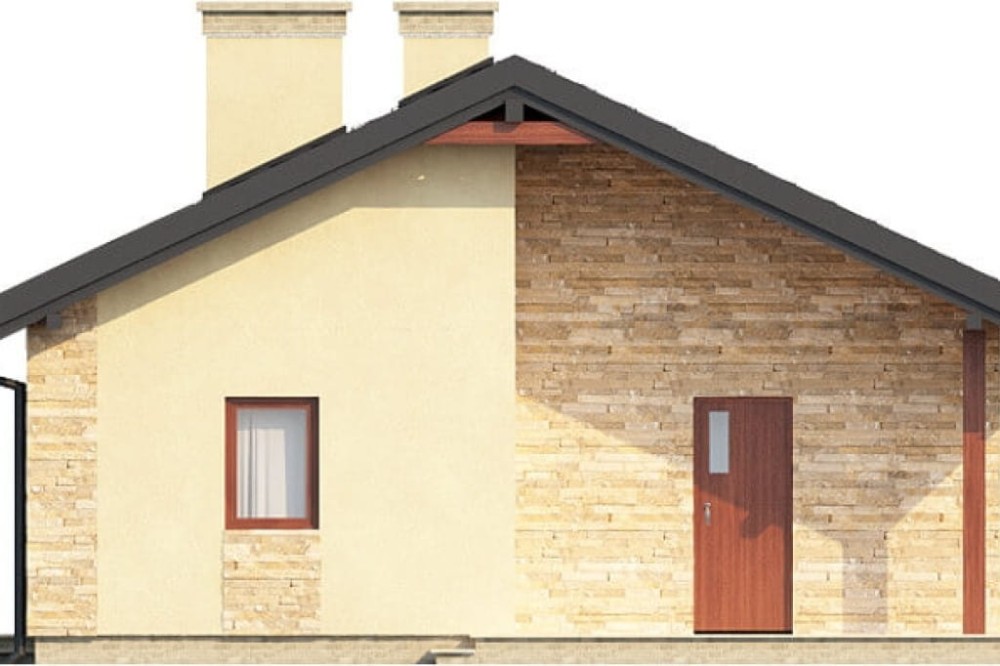 Projekt domu Serock N DM-6306 N, parterowy, bez garażu, bez podpiwniczenia - elewacja prawa