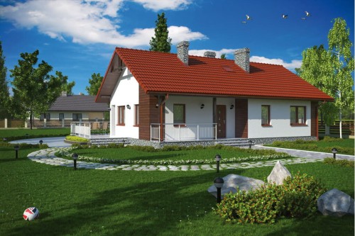 Projekt domu Paniewo L-6319, parterowy bez podpiwniczenia i bez garażu-kolorystyka wersja 2