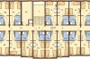 Projekt hotelu K-74 -  piętrowy, podpiwniczony, bez garażu - rzut pierwszego piętra