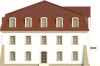 Projekt hotelu K-74 - piętrowy, podpiwniczony, bez garażu - elewacja lewa
