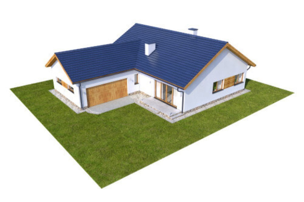 Projekt domu Sosnowice DM-6558, parterowy z garażem dwustanowiskowym, bez podpiwniczenia - model