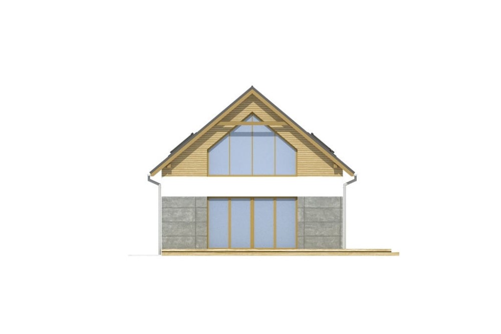 Projekt domu Orea DM-6785, parterowy z poddaszem użytkowym, bez garażu, bez podpiwniczenia - elewacja ogrodowa