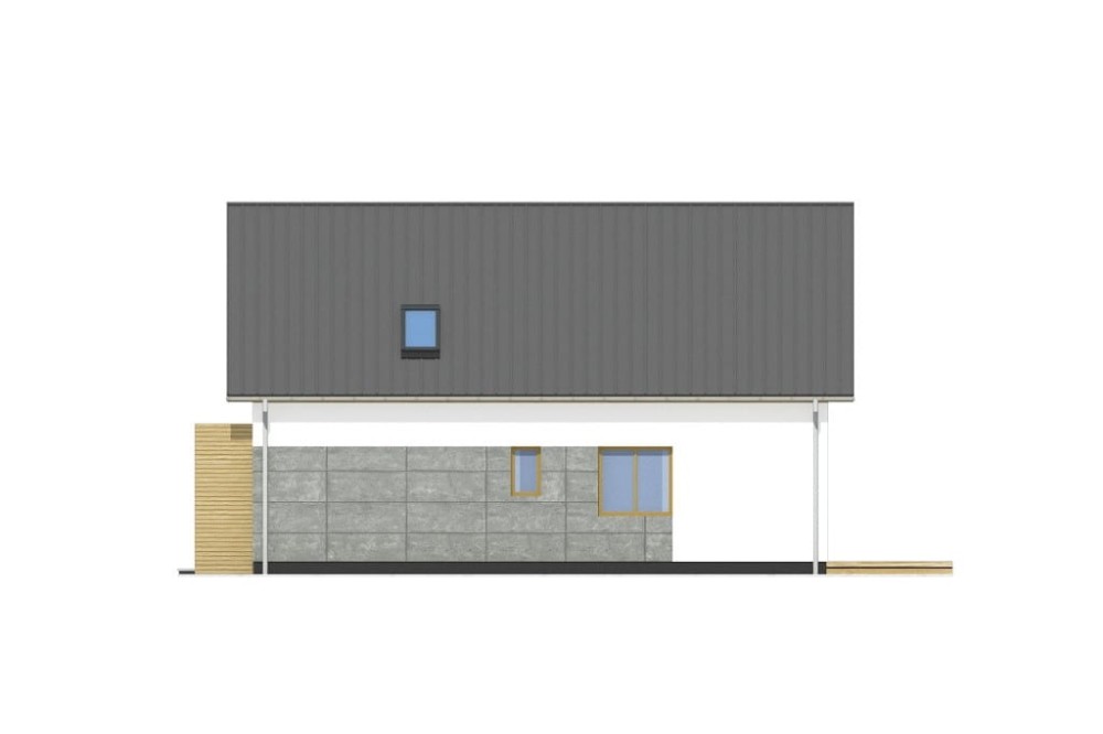 Projekt domu Orea DM-6785, parterowy z poddaszem użytkowym, bez garażu, bez podpiwniczenia - elewacja boczna