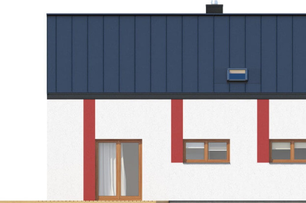 Projekt domu Begoniów DM-6569, parterowy z antresolą, bez garażu, bez podpiwniczenia - elewacja prawa