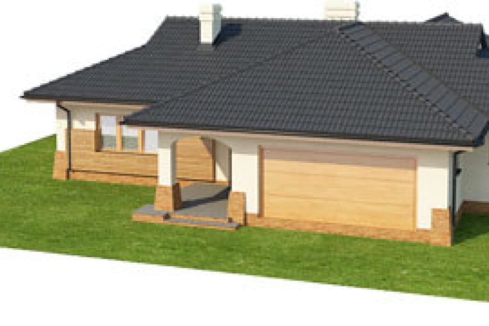 Projekt domu Gorzków DM-6331, parterowy, z garażem dwustanowiskowym, bez podpiwniczenia - model