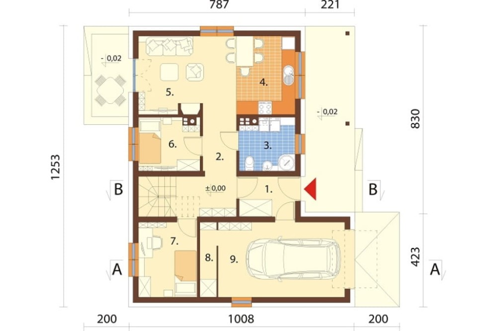Projekt domu DM-6693 - rzut parteru