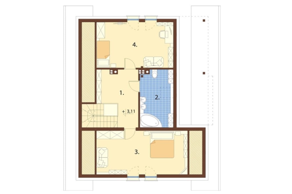 Projekt domu DM-6693 - rzut poddasza