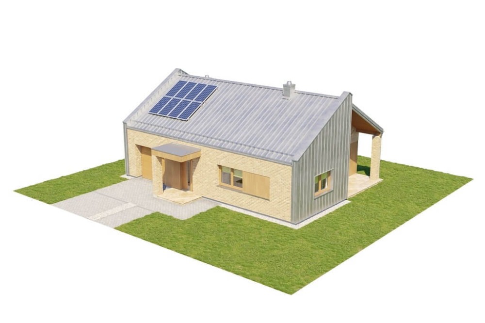 Projekt domu Rokitnik DM-6676, parterowy, niepodpiwniczony, z garażem jednostanowiskowym - model