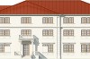 Projekt domu opieki dla osób starszych K-101, budynek piętrowy, z podpiwniczeniem - elewacja prawa
