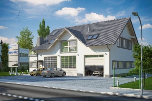 Projekt budynku K-43 - wykończenie elewacji