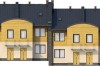 Projekt budynku mieszkalnego w zabudowie szeregowej DM-6502, piętrowy, bez podpiwniczenia, bez garażu - elewacja frontowa