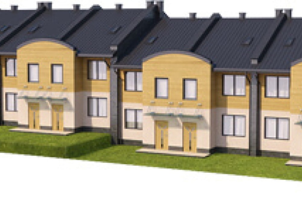 Projekt budynku mieszkalnego w zabudowie szeregowej DM-6502, piętrowy, bez podpiwniczenia, bez garażu - model