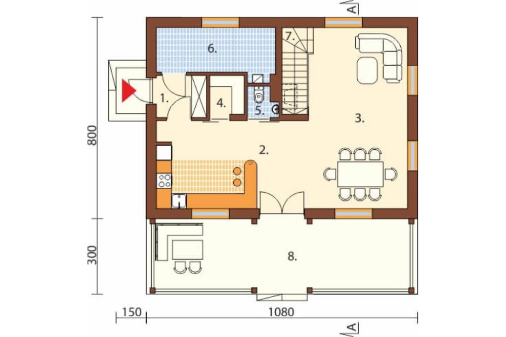 Projekt domu L-6500 - rzut parteru